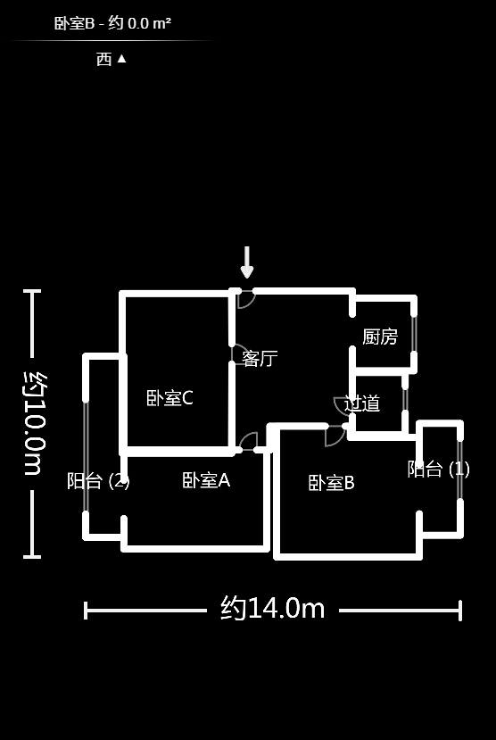 长建建材市场  3室2厅2卫   64.60万户型图