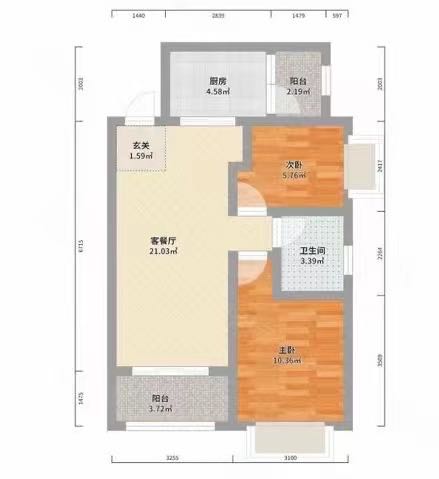 巴陵石化南湖社区  3室2厅1卫   60.00万户型图