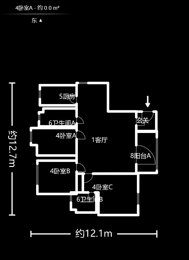 雄新水印廊桥（雄新华府）  3室2厅2卫   112.00万户型图
