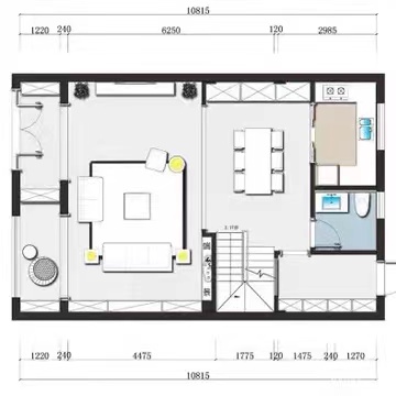 华府世家  1室1厅1卫   1300.00元/月户型图