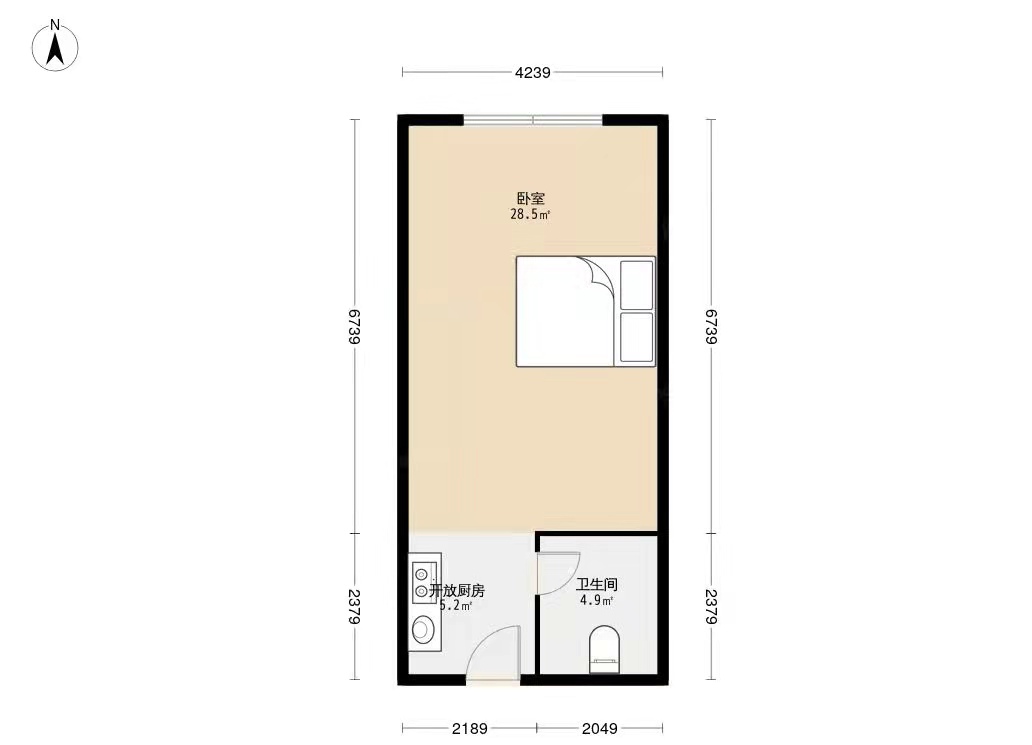 天力大厦  1室1厅1卫   41.00万户型图