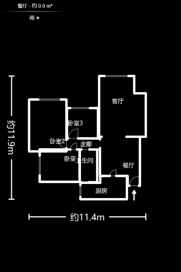 康桥长郡  3室2厅1卫    87.0万户型图
