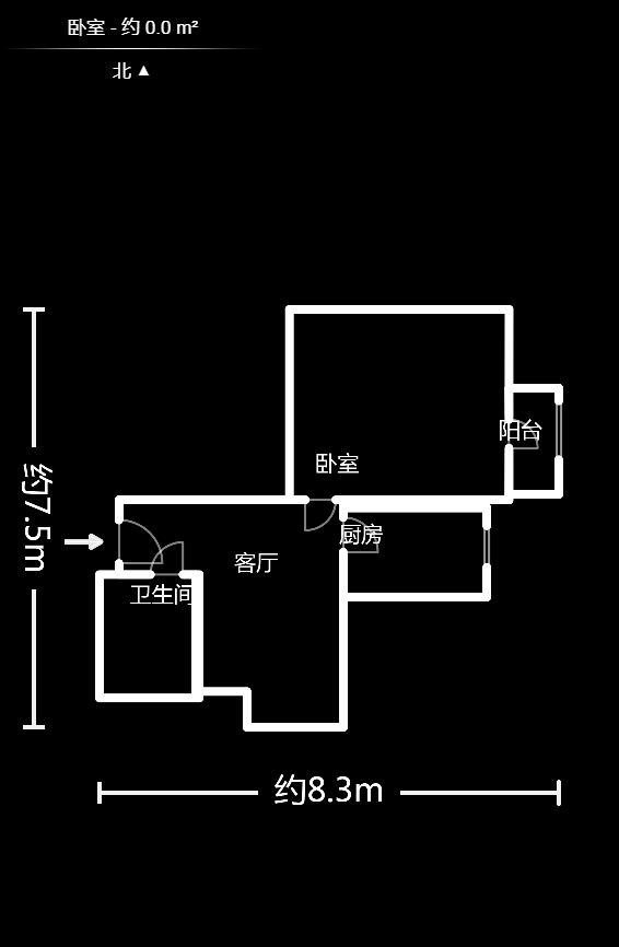 湘江世纪城悦江苑  1室1厅1卫   70.00万户型图