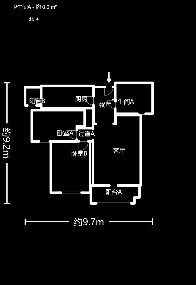 夏威夷碧水春城（碧桂园城市花园）  2室2厅1卫    70.0万户型图