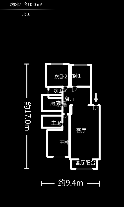 新天地（温馨家园）新长江宾馆  3室2厅1卫   124.00万户型图