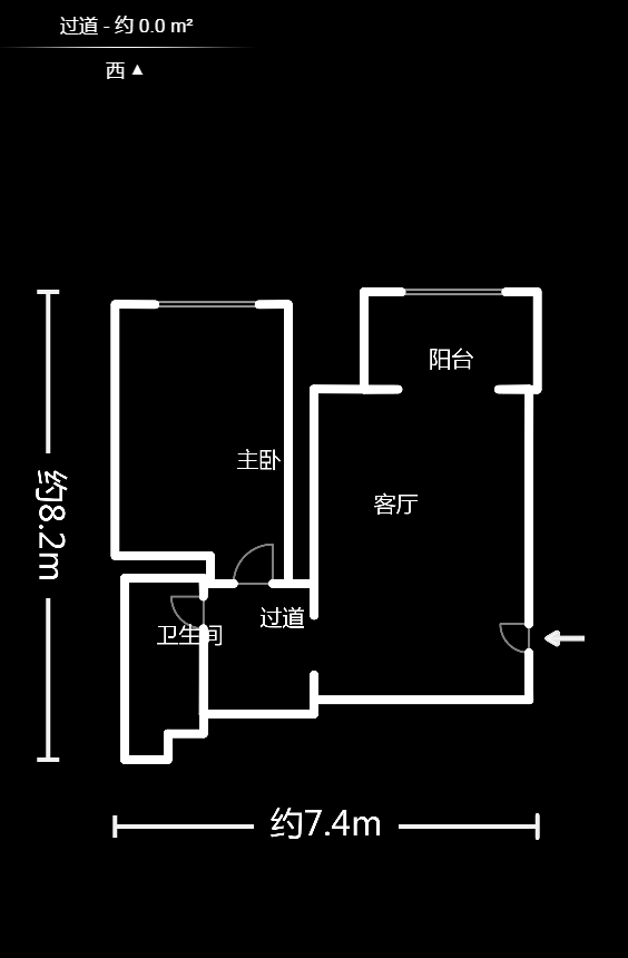 中一九骏（枫桥苑）  1室1厅1卫   54.00万户型图