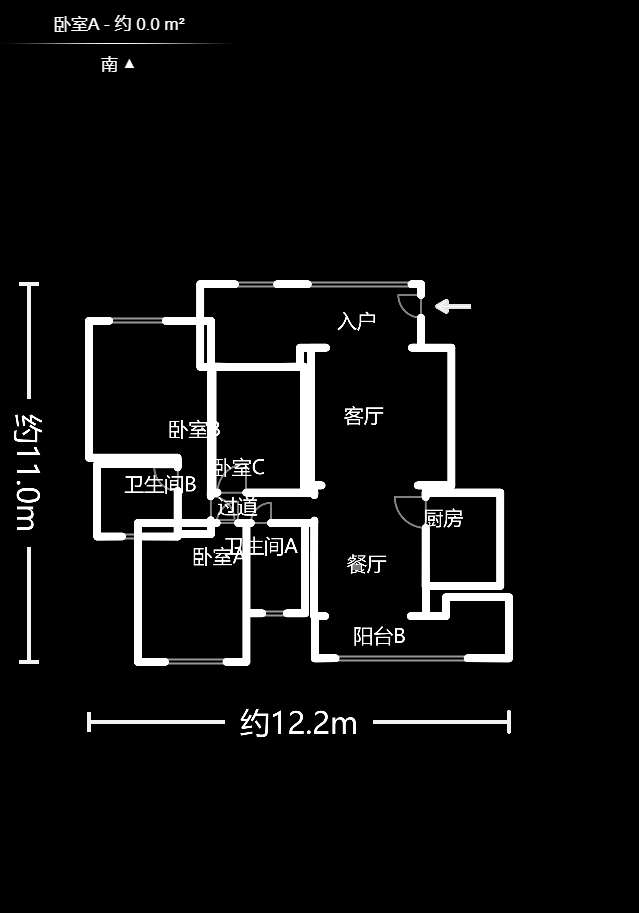 華銀天際  3室2廳2衛(wèi)    117.0萬(wàn)戶型圖