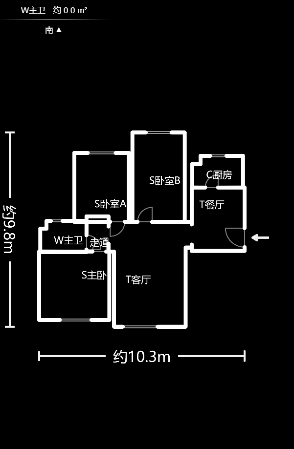 香樟兰亭（朗峰苑）  3室2厅1卫   90.00万户型图