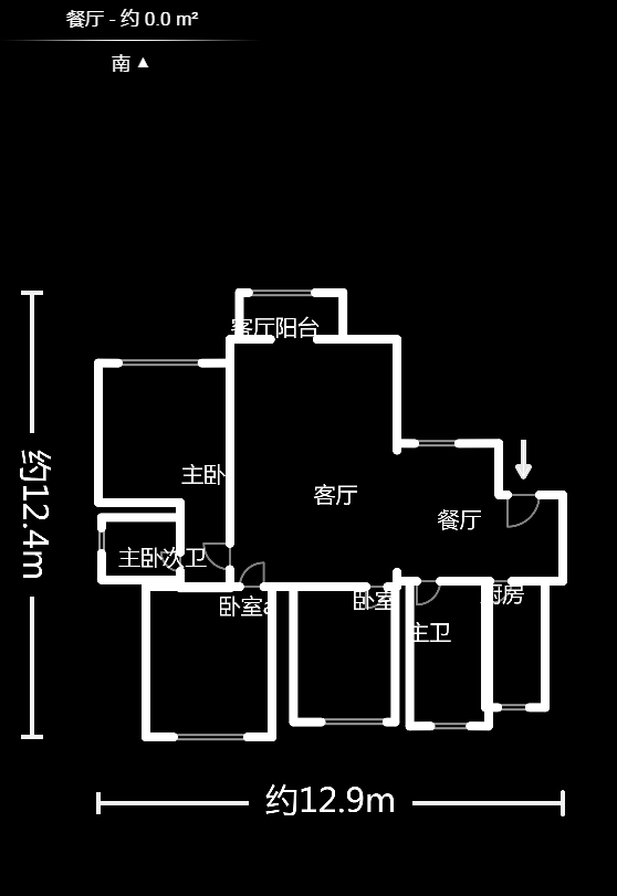 保利香槟国际  3室2厅2卫    105.49万户型图