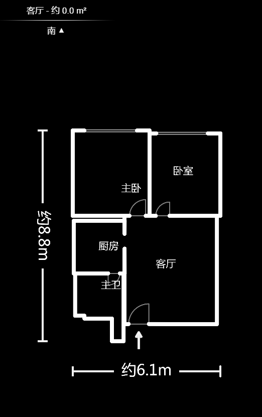 中山大厦（广阔大厦）  2室1厅1卫   77.00万户型图
