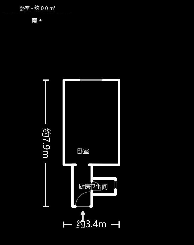 中海国际二期  1室1厅1卫   33.00万户型图