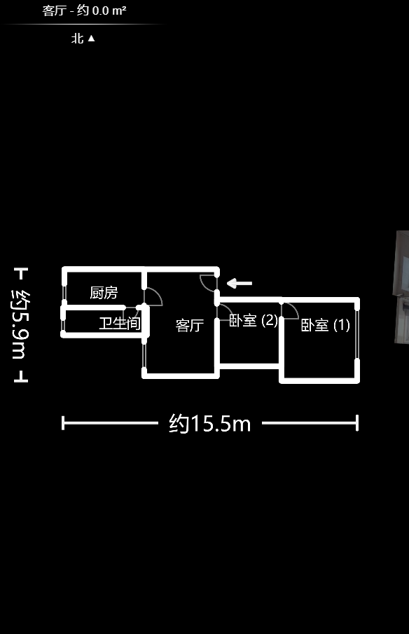 向东南社区  2室1厅1卫   38.80万户型图