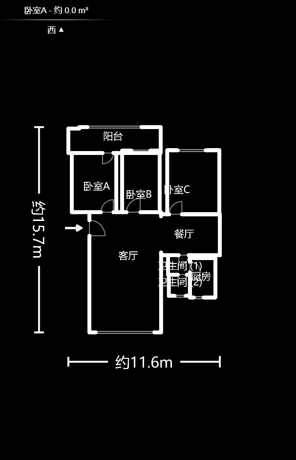 湘计花园  3室2厅1卫    94.9万户型图