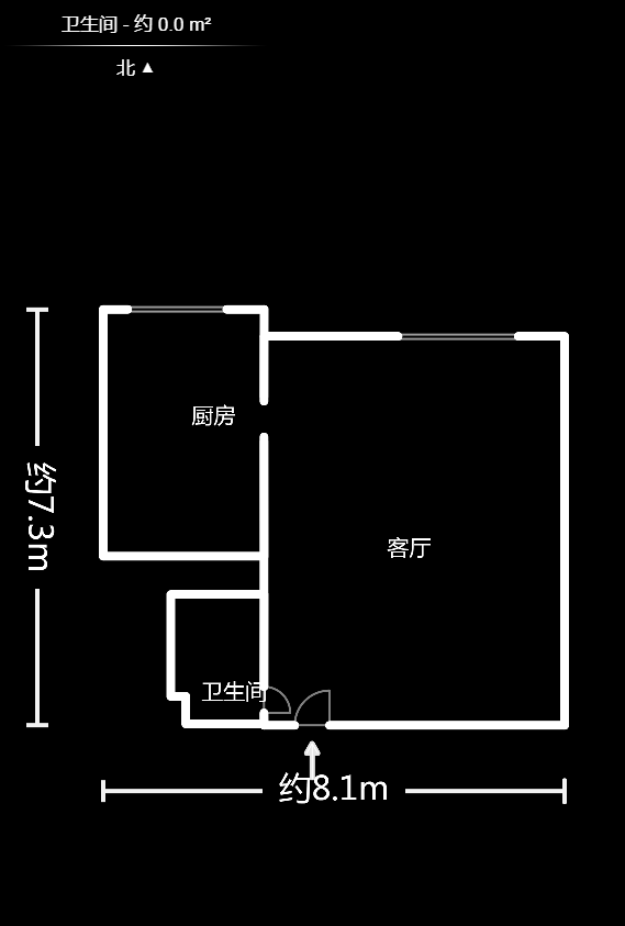 标志商务中心  2室1厅1卫   100.00万户型图