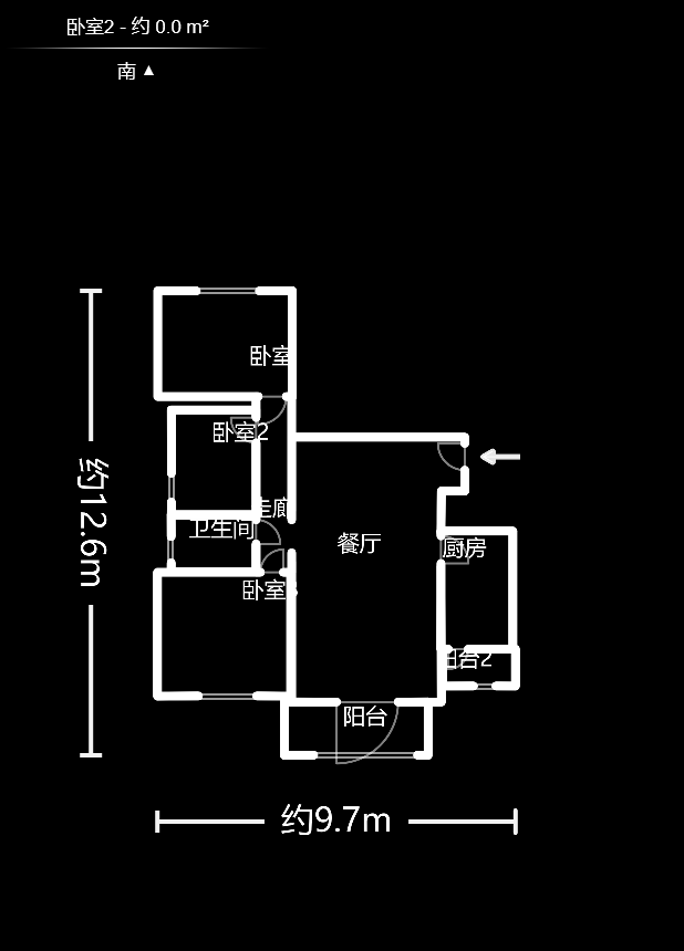 三景华御  3室2厅2卫    61.0万户型图