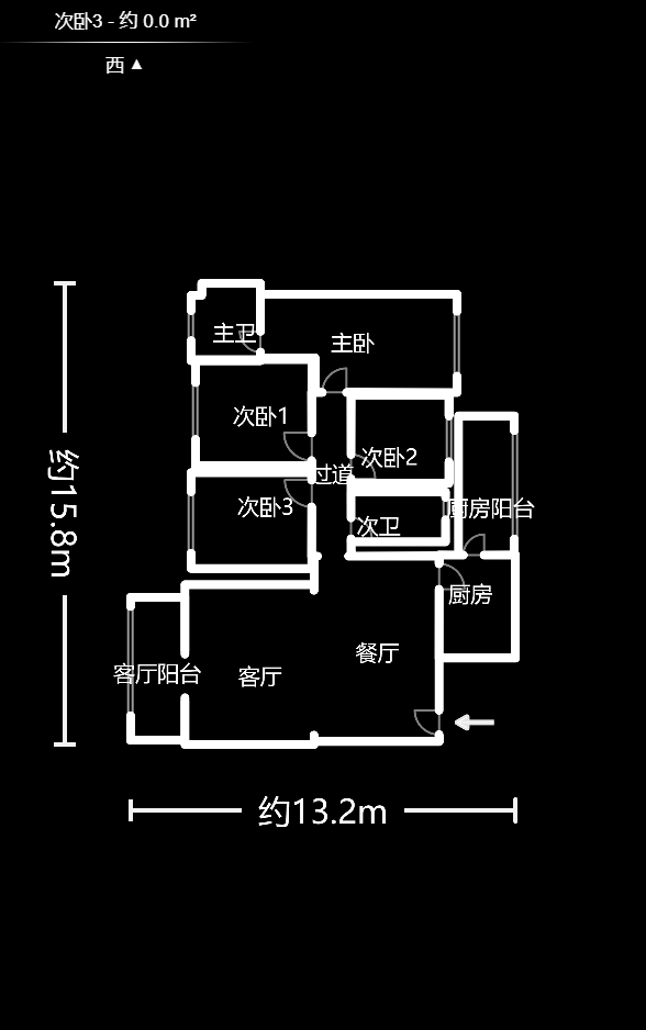 金星佳苑  4室2厅2卫    165.0万户型图