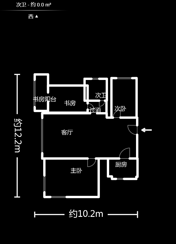 香海西岸  3室2廳1衛(wèi)    135.0萬戶型圖