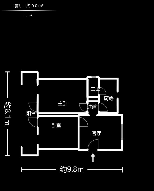 文艺路口纺织公司宿舍  2室1厅1卫   59.00万户型图
