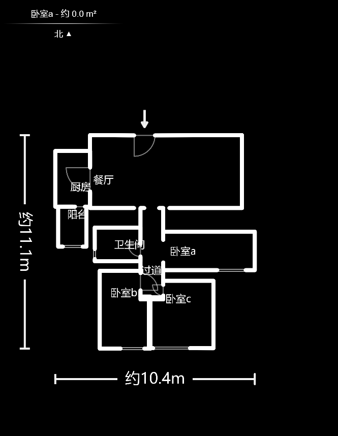 五矿格澜郡  3室2厅1卫   74.00万户型图