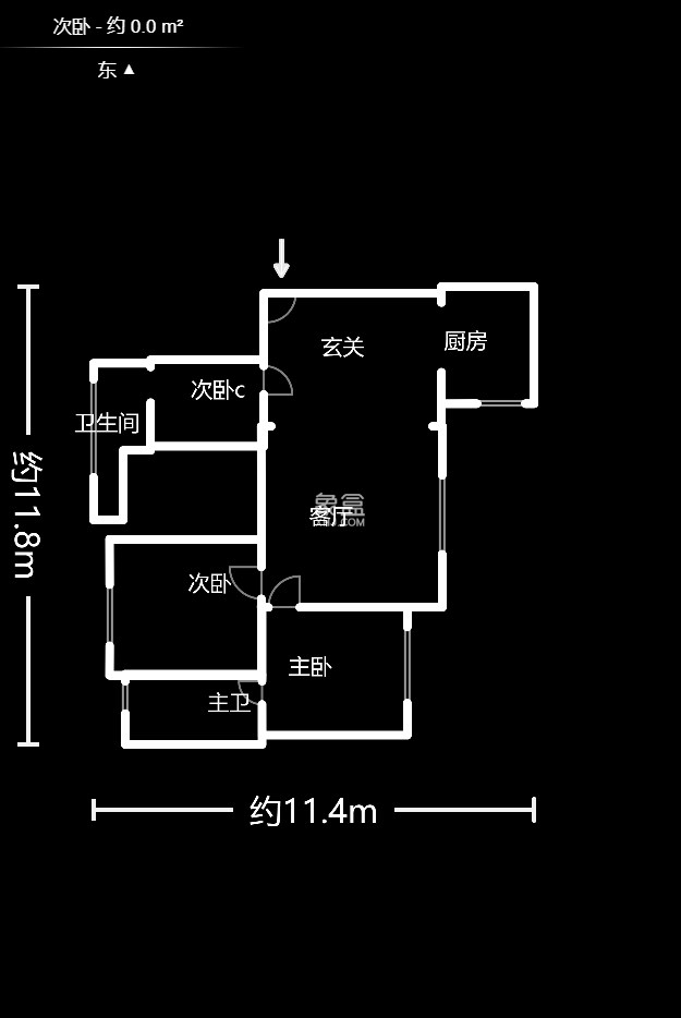 Cross尚公馆  3室2厅2卫   85.00万户型图