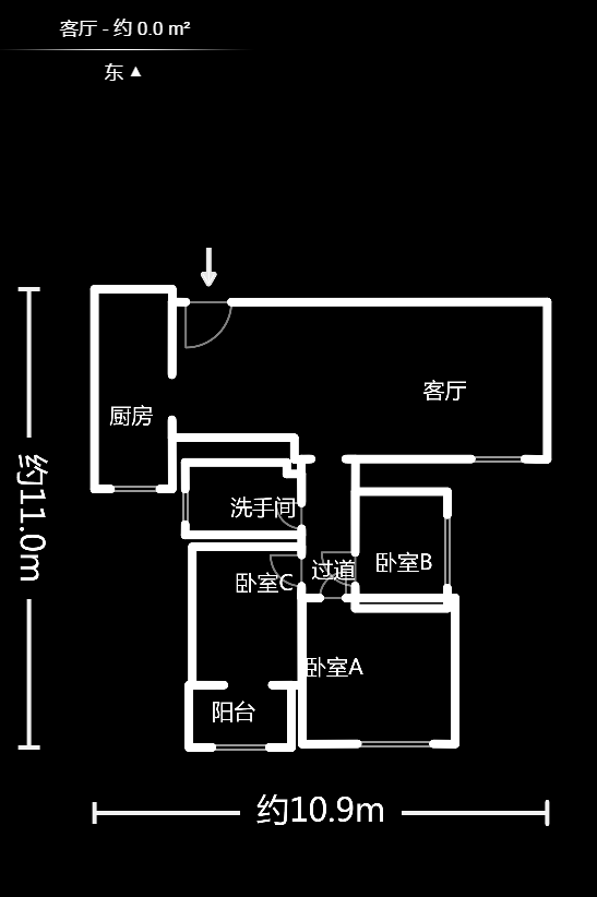 泊爱蓝湾  3室2厅2卫   98.00万户型图
