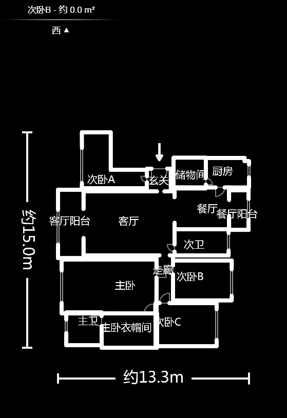 天城湖光山色  4室2厅1卫   150.00万户型图