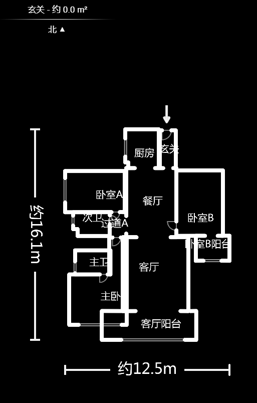 枫雅名苑  3室2厅1卫   198.00万户型图