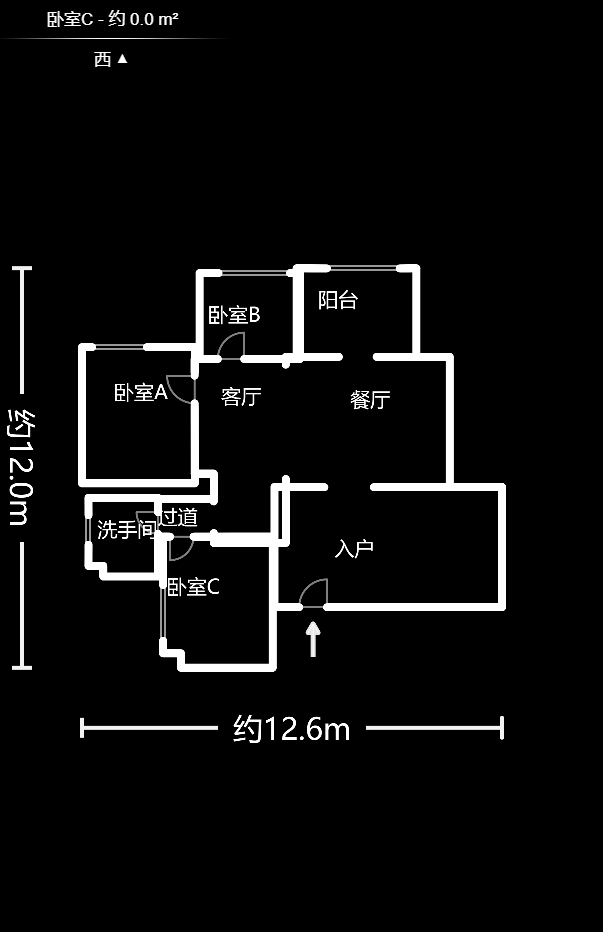 百纳广场（百纳公寓）  3室2厅1卫    123.0万户型图