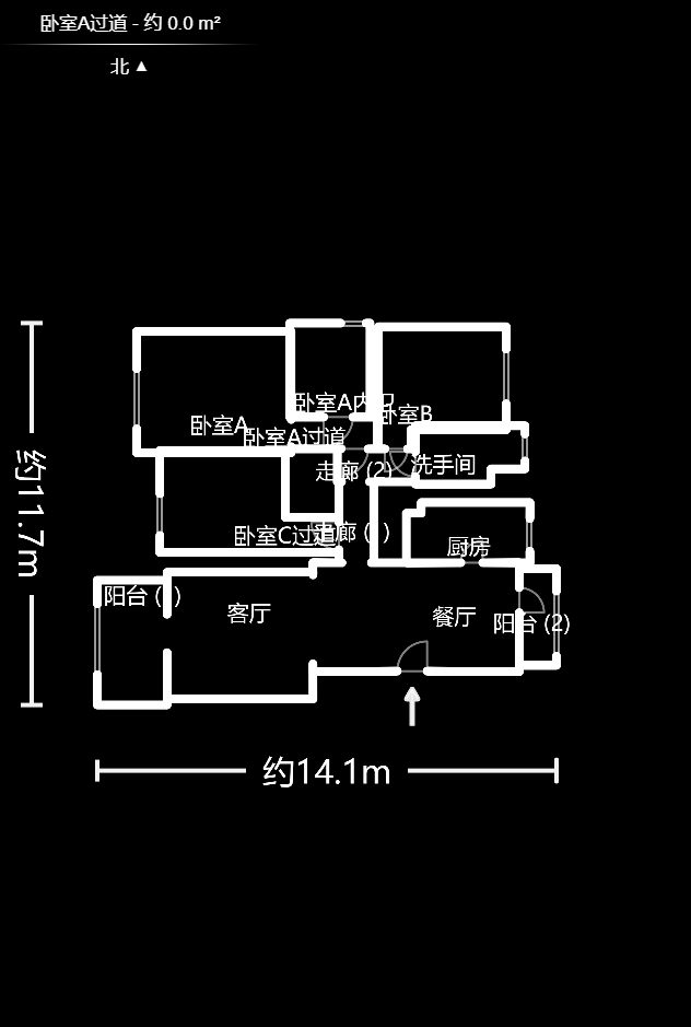 茂华禧都会  3室2厅2卫   178.00万户型图