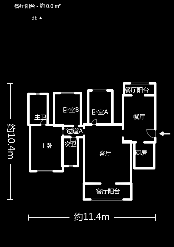 天麓尚层  3室2厅2卫    109.0万户型图