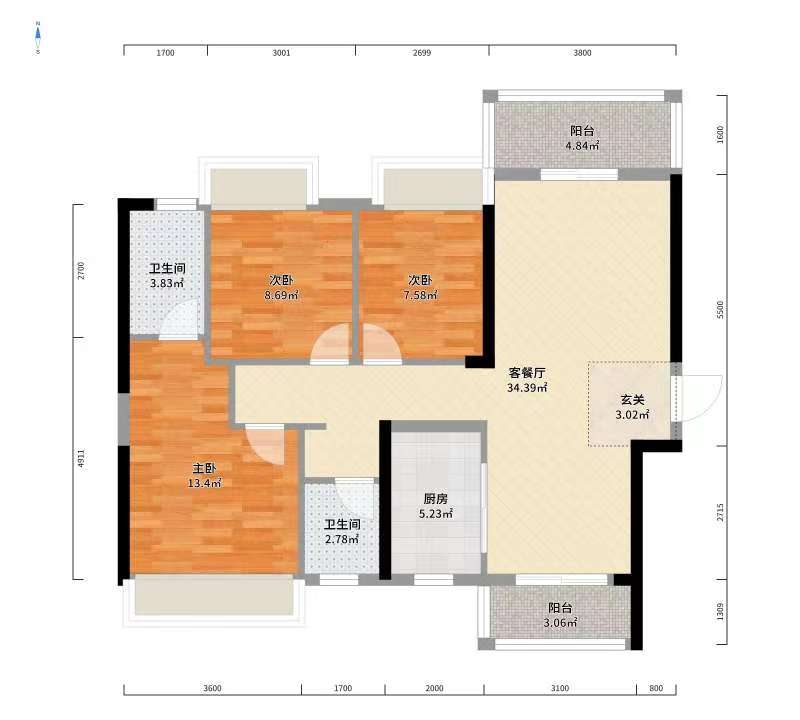 蓝溪谷 3室2厅2卫 96.8万 蓝溪谷 3室2厅2卫 96.8万客厅
