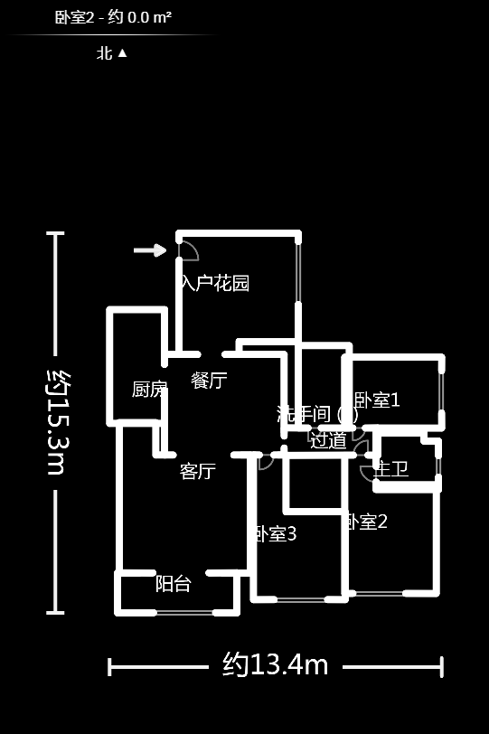 亚华香舍花都  3室2厅2卫    185.0万户型图