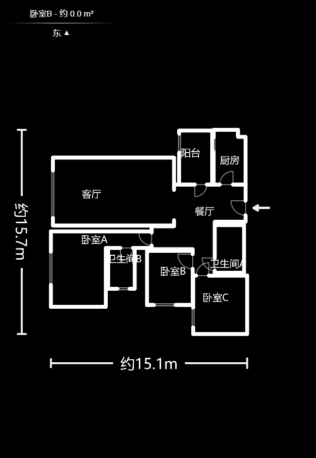 第六都（陆都小区）  3室2厅2卫    245.0万户型图