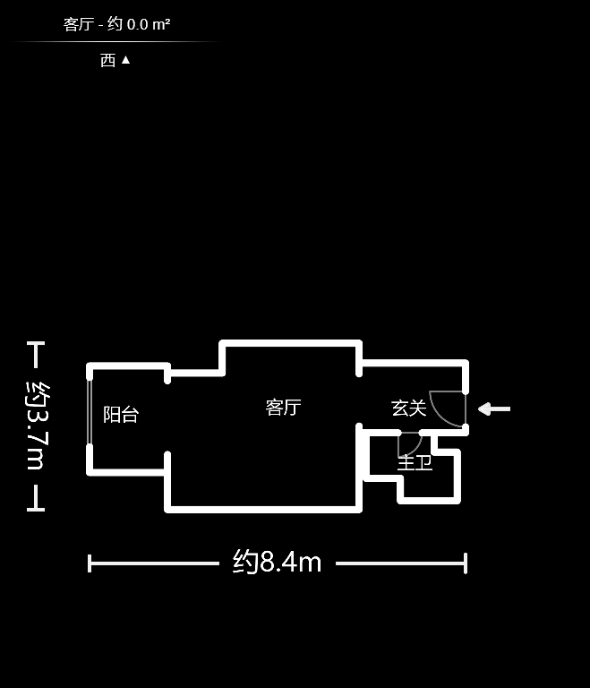 华润五彩城  1室1厅1卫   28.00万户型图