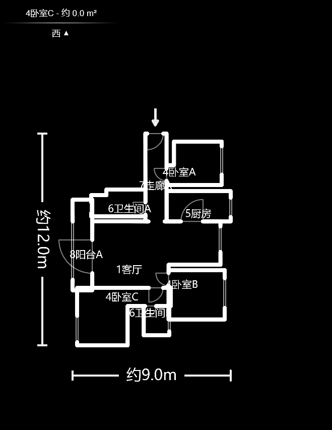 旺德府恺悦国际  3室2厅2卫   82.80万户型图