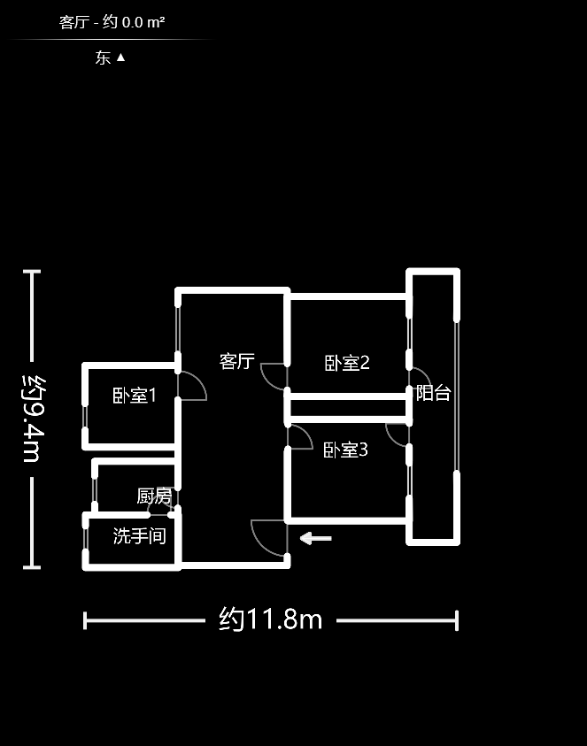 南园小区  3室2厅1卫   64.80万户型图