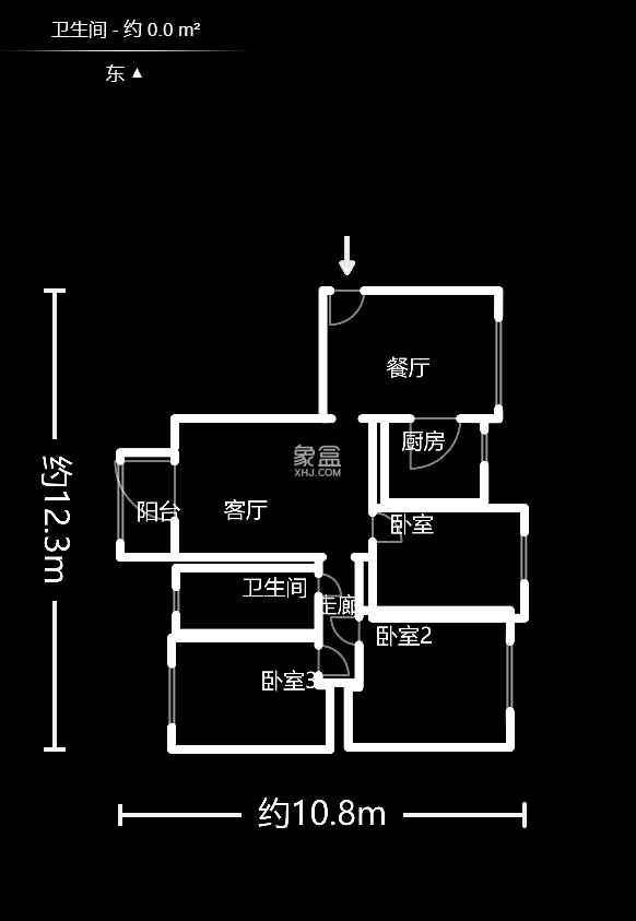 博雅湘水湾  3室2厅2卫    74.96万户型图