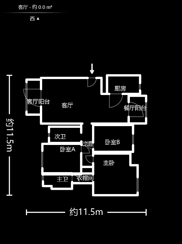 万科白鹭郡  3室2厅2卫   195.00万户型图