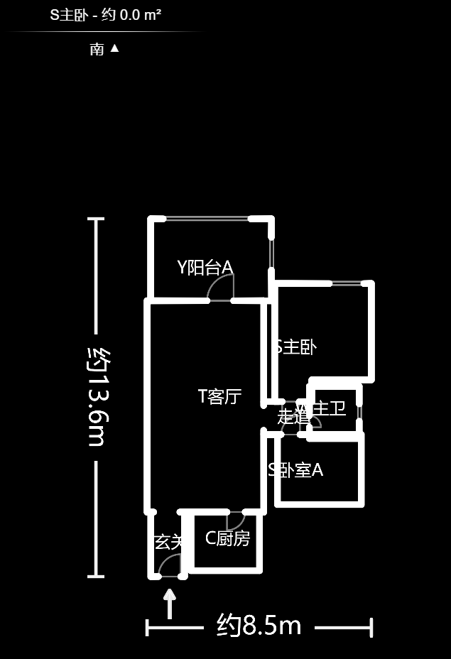 华盛世纪新城 2室2厅1卫 2500.0元/月 华盛世纪新城 2室2厅1卫 2500.0元/月户型图
