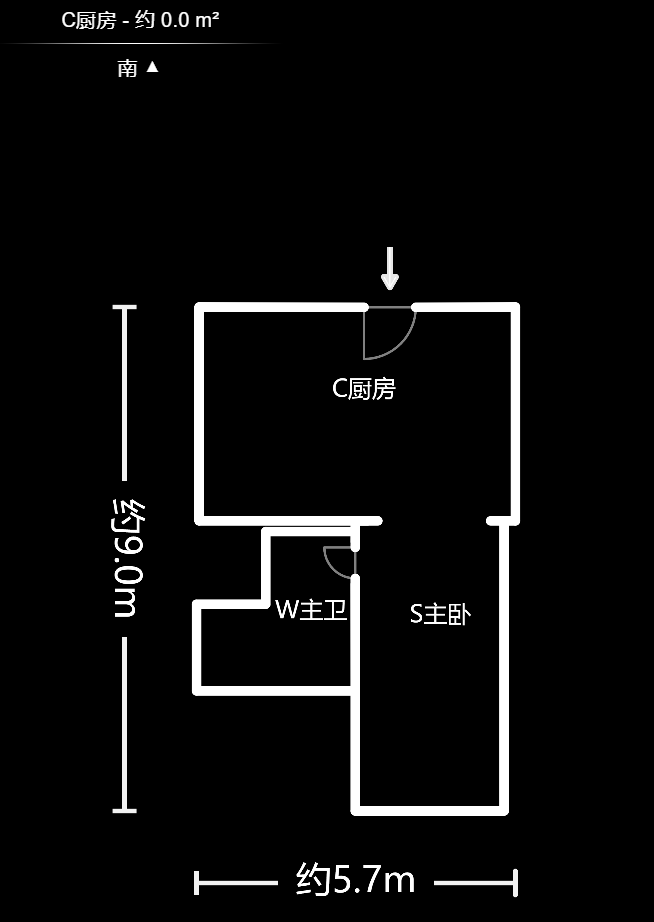 华悦城  1室1厅1卫   55.00万户型图