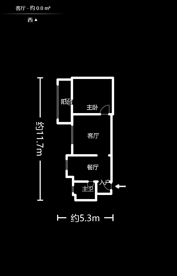 华盛新外滩  1室1厅1卫    62.0万户型图