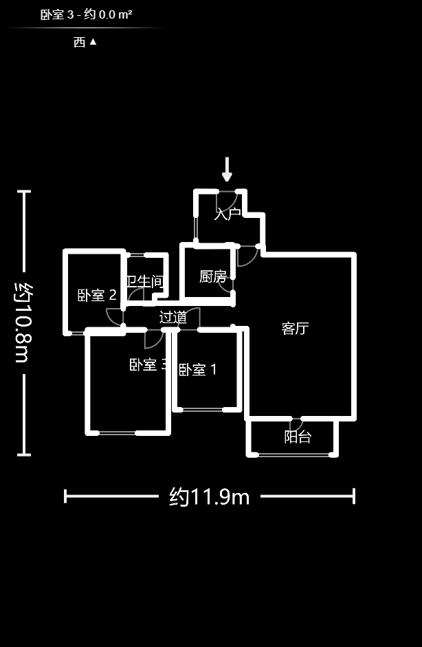 湘江世纪城达江苑  3室2厅1卫   116.00万户型图