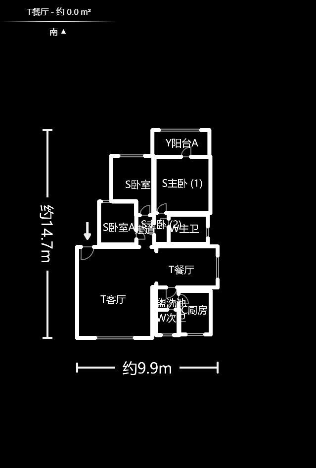新星小区  3室2厅1卫   93.00万户型图