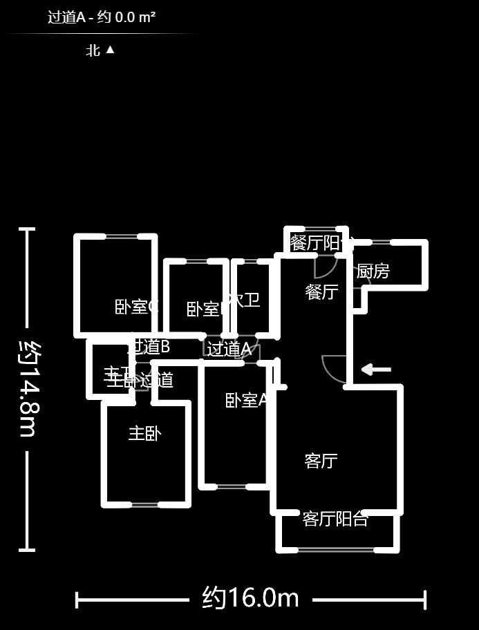 八方小区D区  4室2厅1卫   445.00万户型图