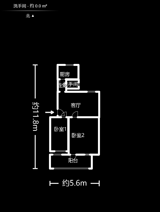 电位器厂宿舍  2室1厅1卫   45.00万户型图
