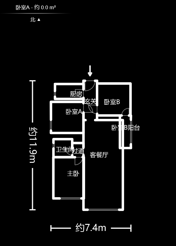 合能洋湖公馆  3室2厅1卫   110.00万户型图
