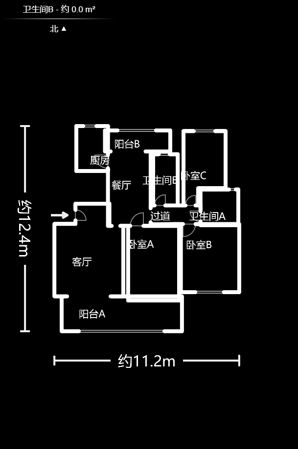 中天瑞景  3室2厅2卫   115.00万户型图