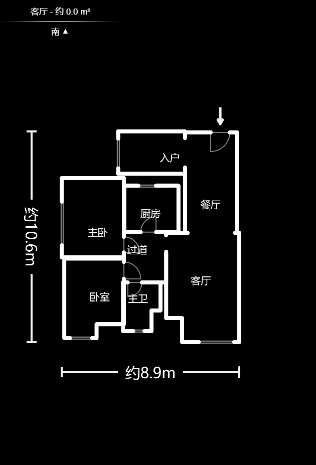 湘域城邦（湘域国际中心）  2室1厅1卫    130.2万户型图
