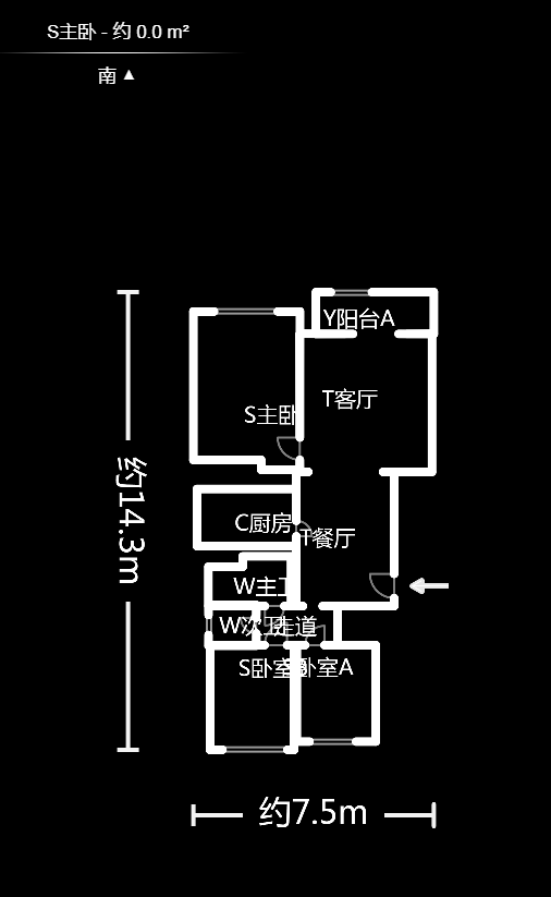 万科金域华府一期  3室2厅1卫    150.0万户型图