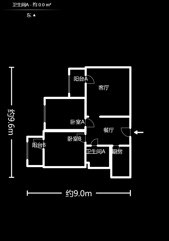水岸天际（一期、二期）  2室2厅2卫    76.0万户型图